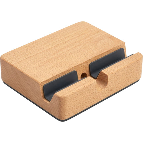 Namec Solid Beech Phone Stand 62 Degree Slot Natural and Charcoal - Product view