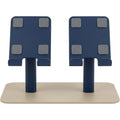Namec Dual-Device Steel Phone Stand with 2 Tilting Cradles Sand and Navy - Product view
